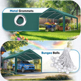 Quictent 10'x20' Carport Replacement Cover with Leg Cloth - Green