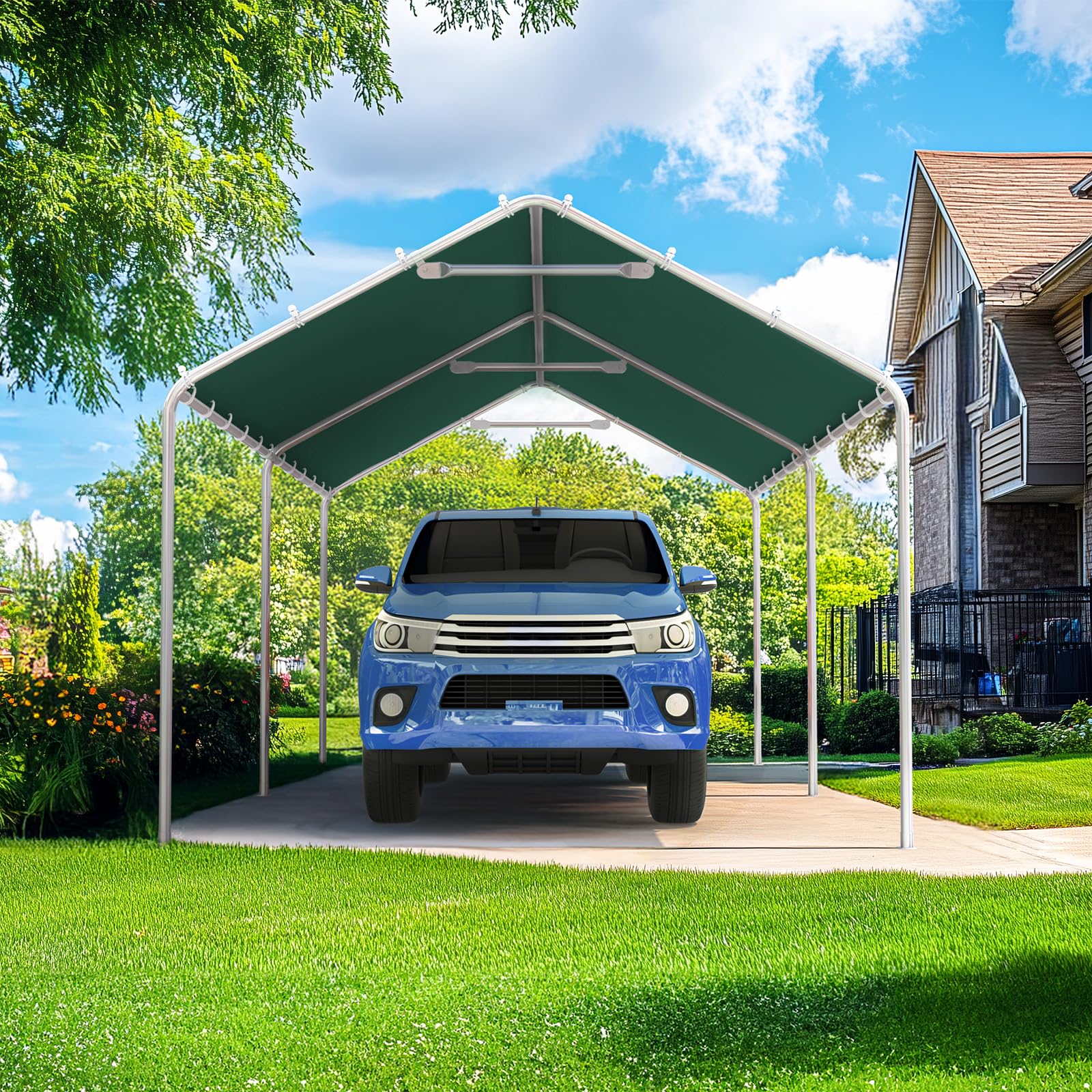 Quictent 10'x20' No-Sidewall Carport Canopy - Green