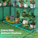 KING BIRD 56"x56"x77" Walk-in Greenhouse with 14 Shelves - Green