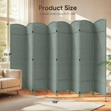 JOSTYLE 6FT Tall Extra Wide Double-Weave Privacy Screen（8 Panel ）
