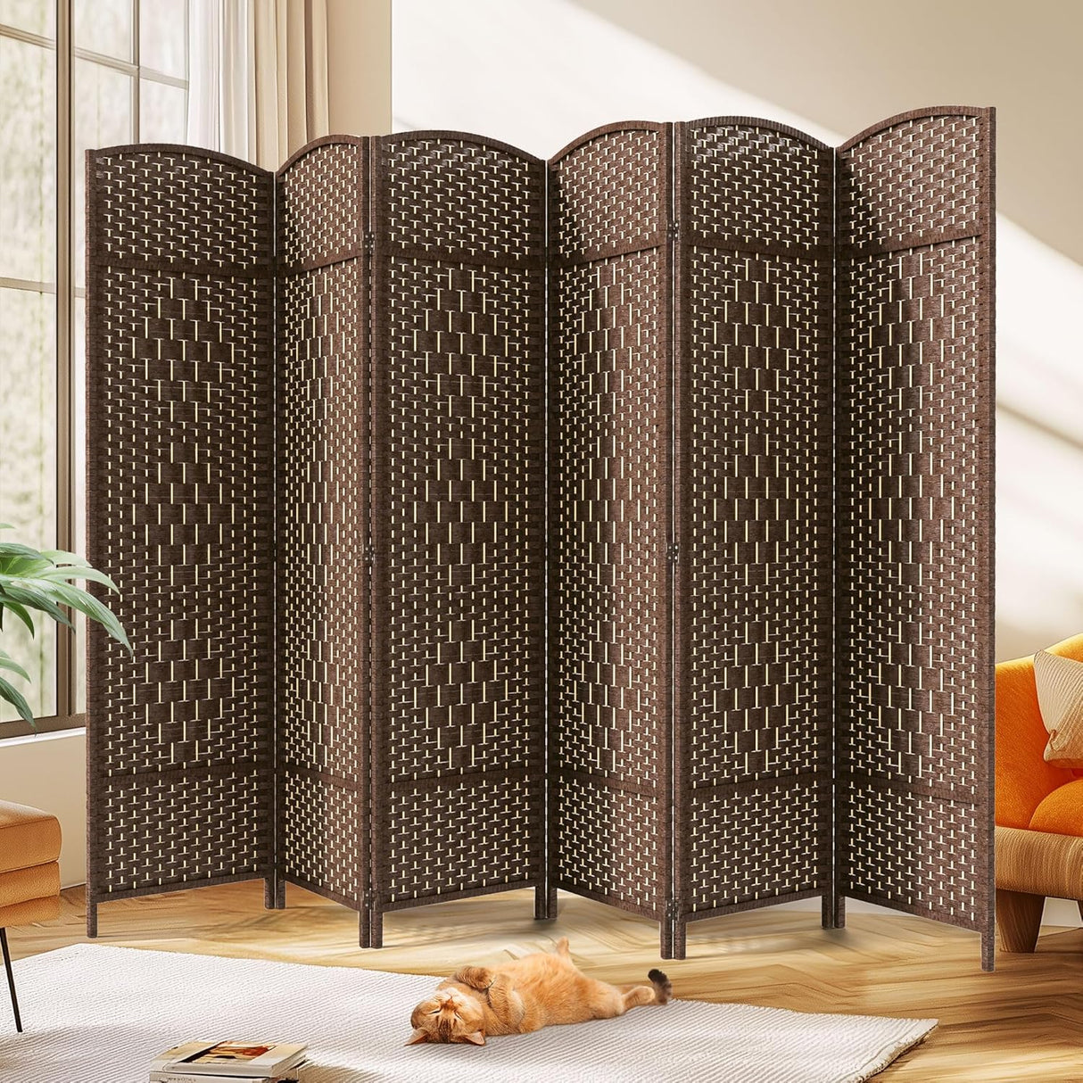 JOSTYLE  6FT Tall Wooden Privacy Room Divider (6-Panel)