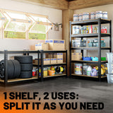 MAXLEAD 72" 2500LBS Heavy Duty Shelving Unit - Black