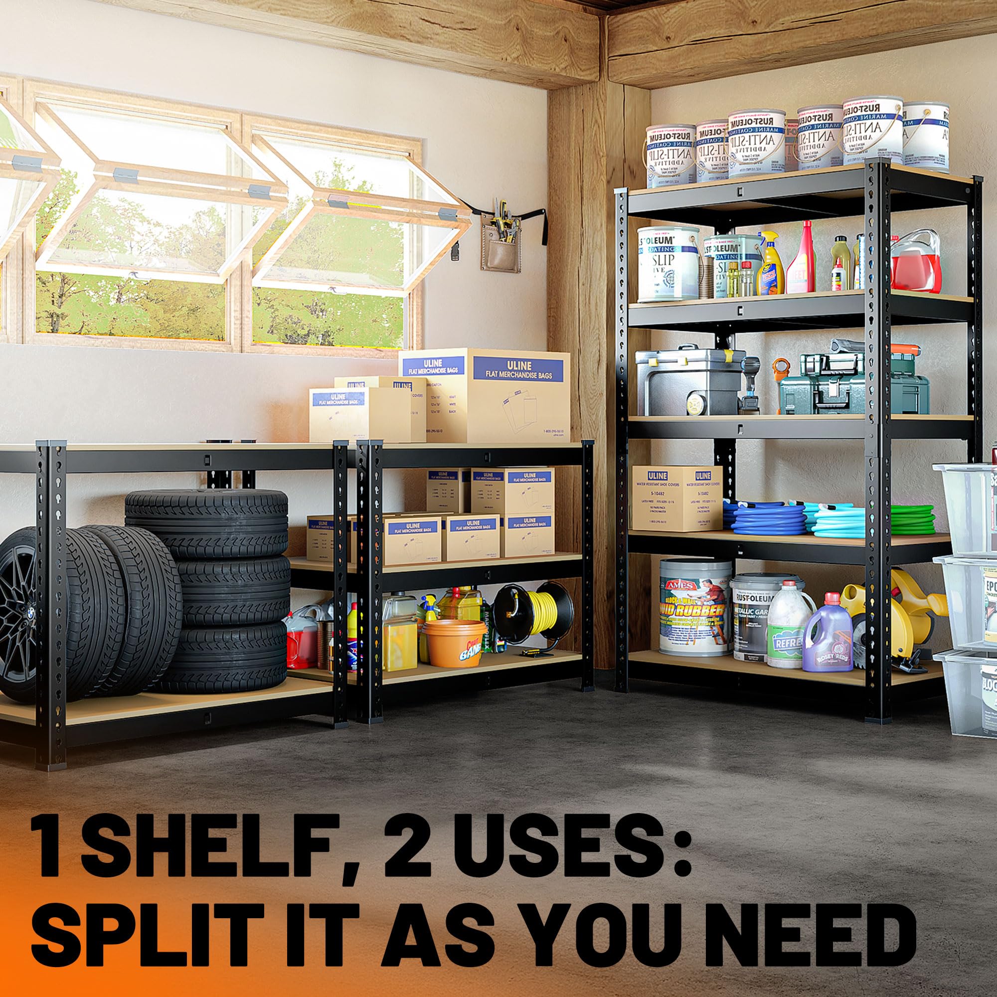 MAXLEAD 72" 2500LBS Heavy Duty Shelving Unit