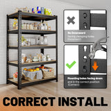 MAXLEAD 72" 2500LBS Heavy Duty Shelving Unit - Black