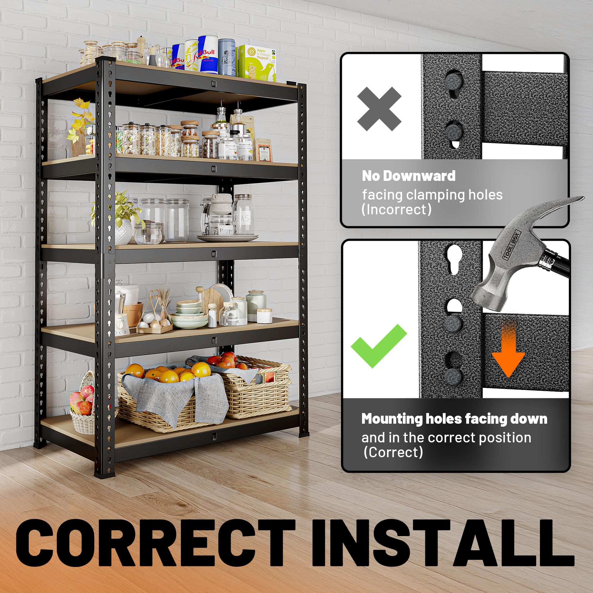 MAXLEAD 72" 2500LBS Heavy Duty Shelving Unit