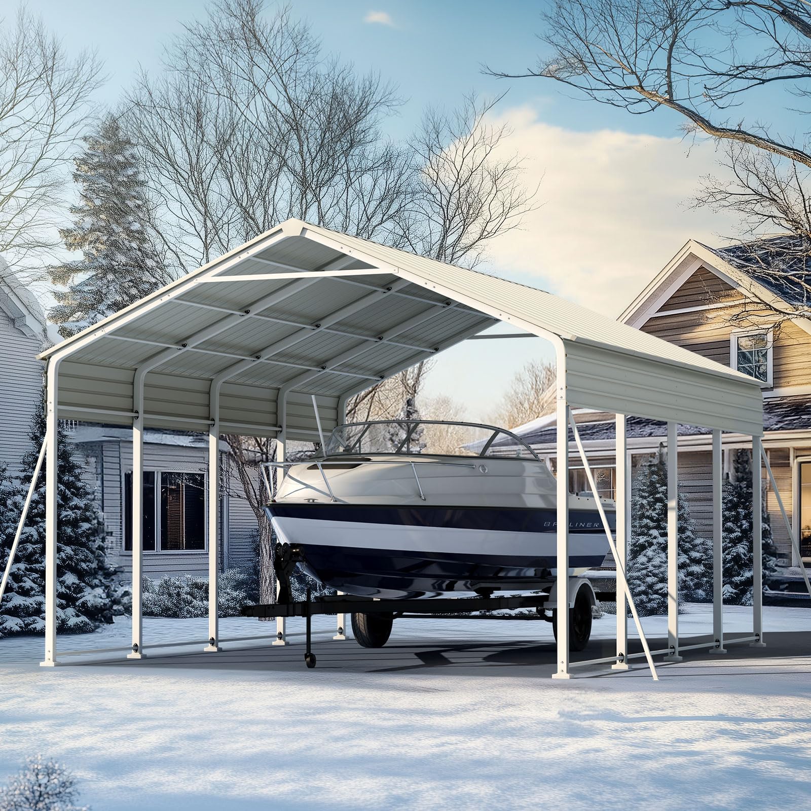 Quictent 12'x21' Vertical Roof Metal Carport