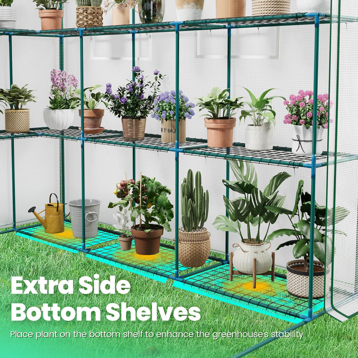 KING BIRD 84"x56"x77" Walk-in Greenhouse with 20 Shelves