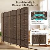 JOSTYLE  6FT Tall Wooden Privacy Room Divider (6-Panel)