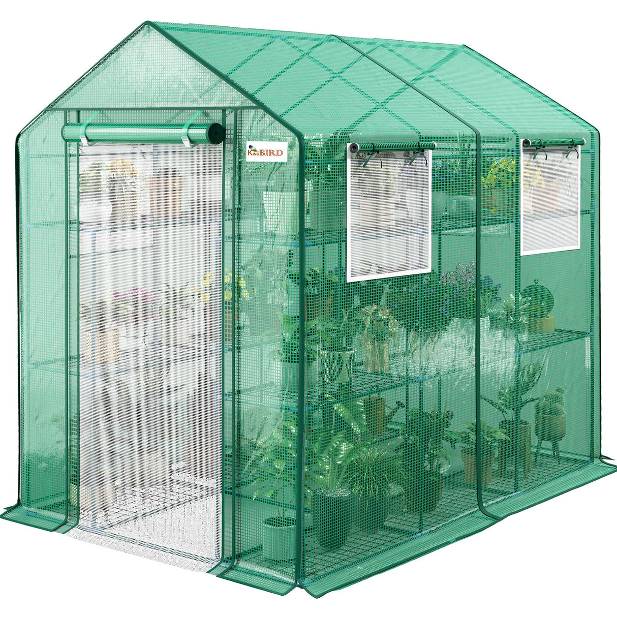 KING BIRD 84"x56"x77" Walk-in Greenhouse with 20 Shelves