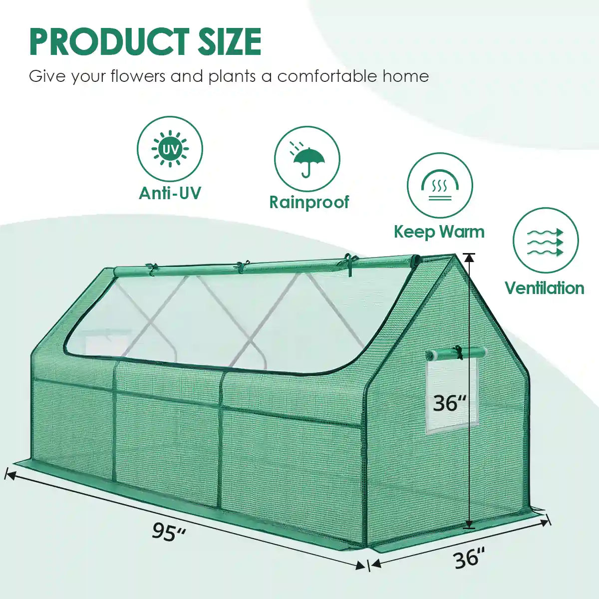 95“x36”x36â€?greenhouse size#color_green