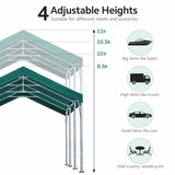 4 Adjustable Heights from 9.5ft to 11ft#color_green-12'x20'