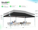 Black 10x20 canopy 3 height options#color_black