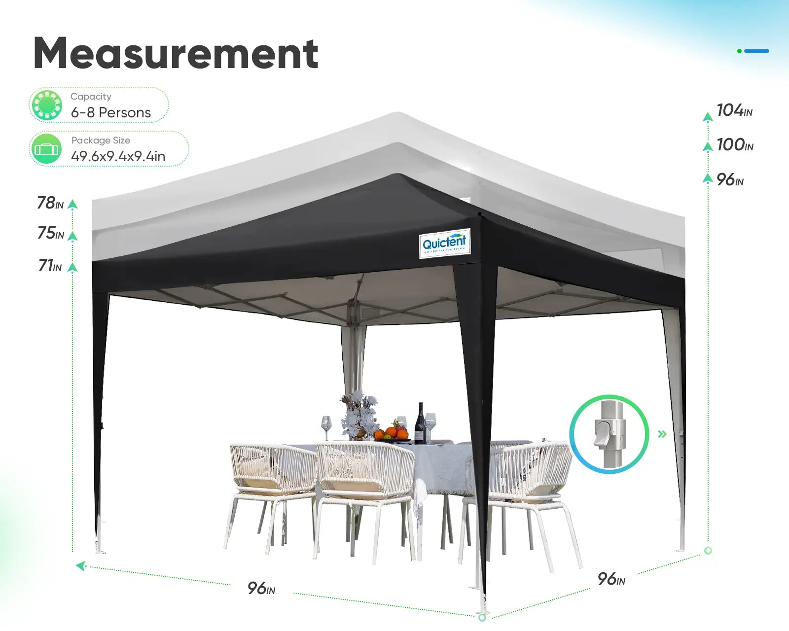 black 8x8 canopy tent height options#color_black