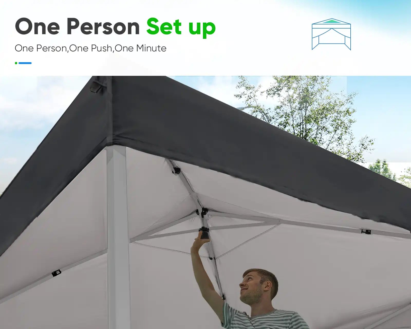 Black canopy tent with sides frame#color_black