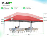 red 10x20  pop up tent adjustable height#color_wine red