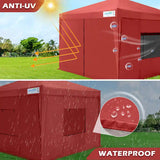 red 8x8 canopy with sides fabric#color_wine red