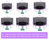 Classic Purple Saffun Outdoor Trampoline With Enclosure Size