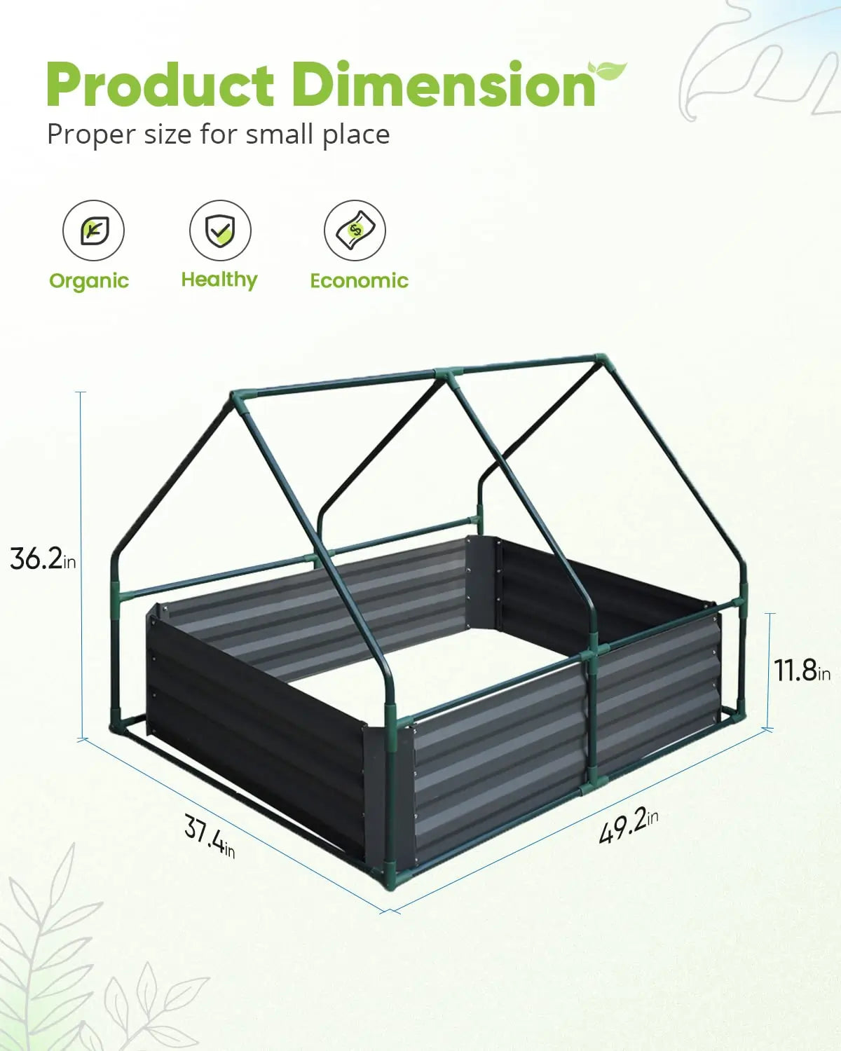 clear flower bed size