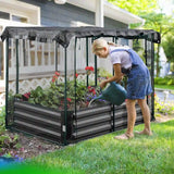 Quictent Galvanized Raised Garden Bed with net#size_6x3x1ft