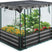 Galvanized Raised Garden Bed with Net 4x3x1 Ft#size_4x3x1ft