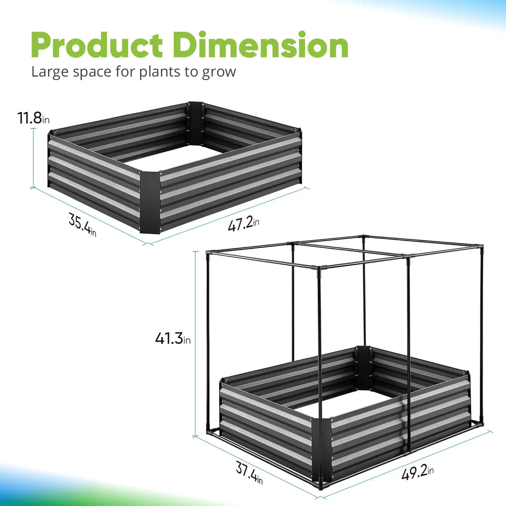 Galvanized Raised Garden Bed with Net Size#size_4x3x1ft