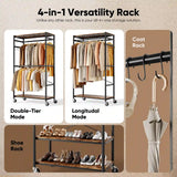 MaxLead 450LBS Heavy Duty Rolling Garment Rack
