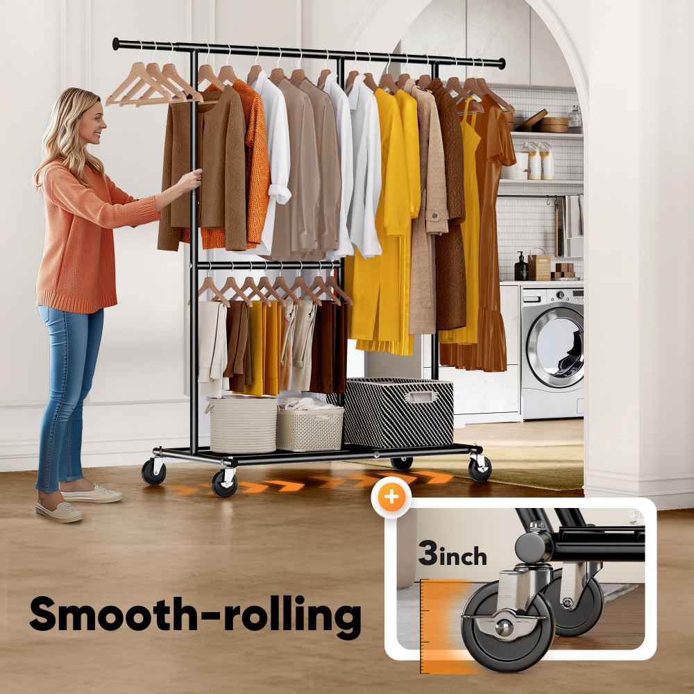 HOKEEPER 460lbs Clothing Garment Rack with Wheels