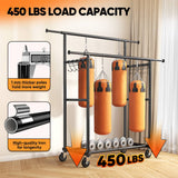 HOKEEPER Heavy Duty Double Rails Clothes Rack 450lbs