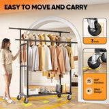 HOKEEPER Heavy Duty Double Rails Clothes Rack 450lbs