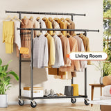 HOKEEPER Heavy Duty Double Rails Clothes Rack 450lbs