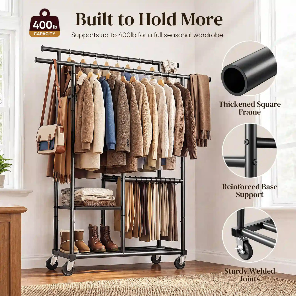 HOKEEPER 400LBS Multifunctional Clothes Rack