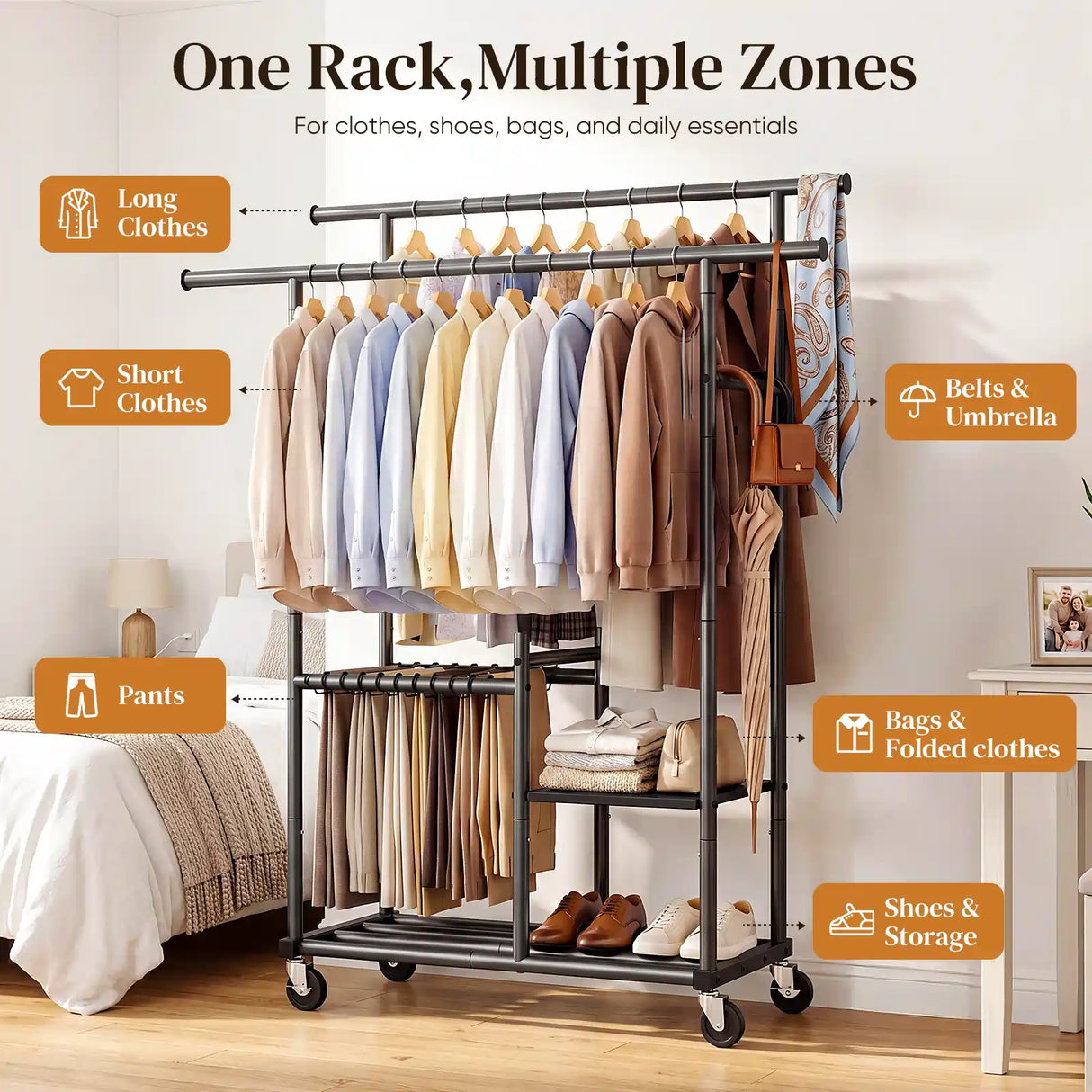HOKEEPER 400LBS Multifunctional Clothes Rack