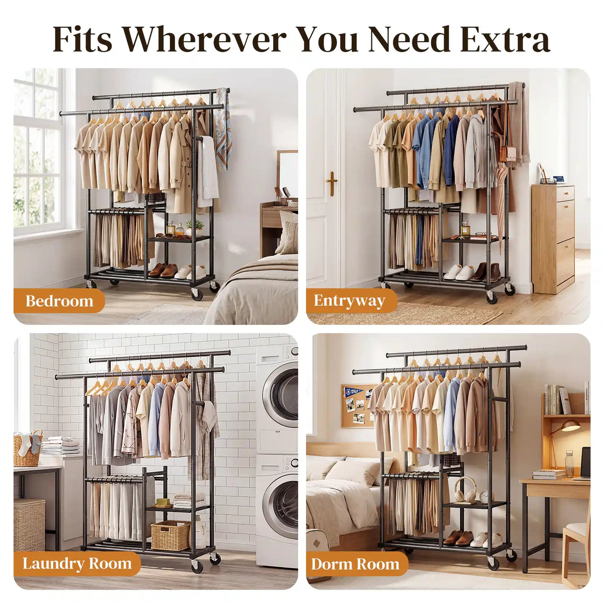 HOKEEPER 400LBS Multifunctional Clothes Rack
