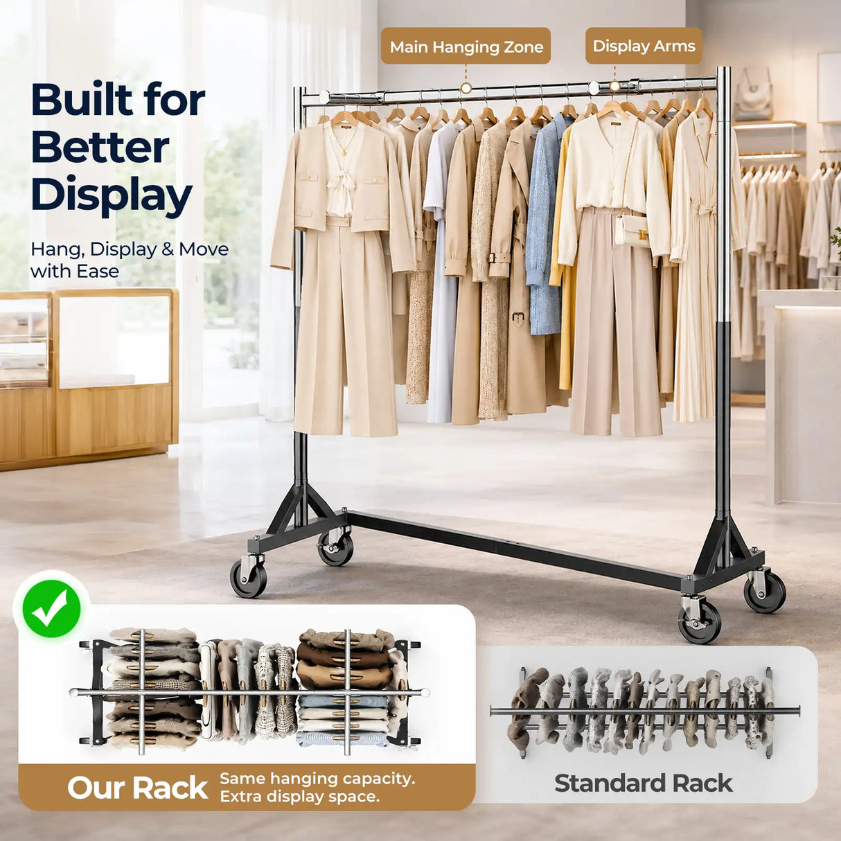 HOKEEPER 500/550LBS Z-Rack Garment Rack