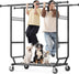 HOKEEPER Double Rod Garment Rack with Wheels