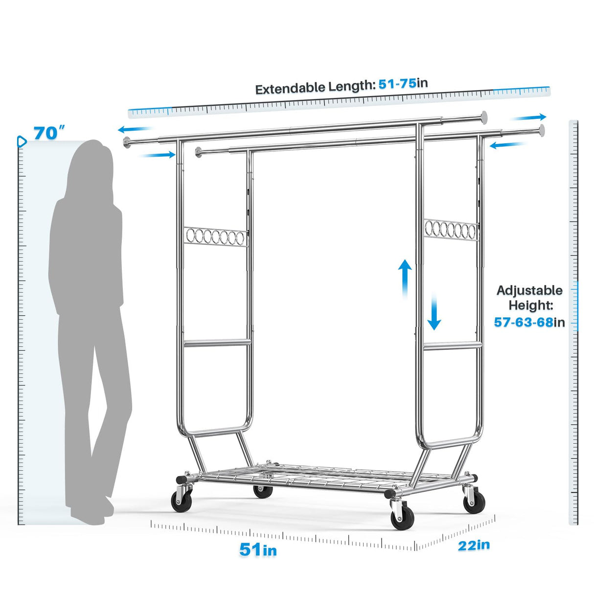 Freestanding Clothes Rack Size