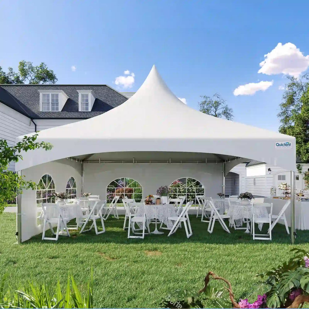 Outdoor Heavy Duty Canopy Tent White 20x20ft#size_20'x20' with 4 sidewalls