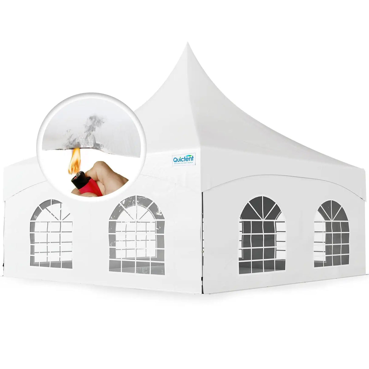 Quictent 20x20ft High Peak Frame Party Tent Fire Retardant with Sides#size_20'x20' with 4 sidewalls