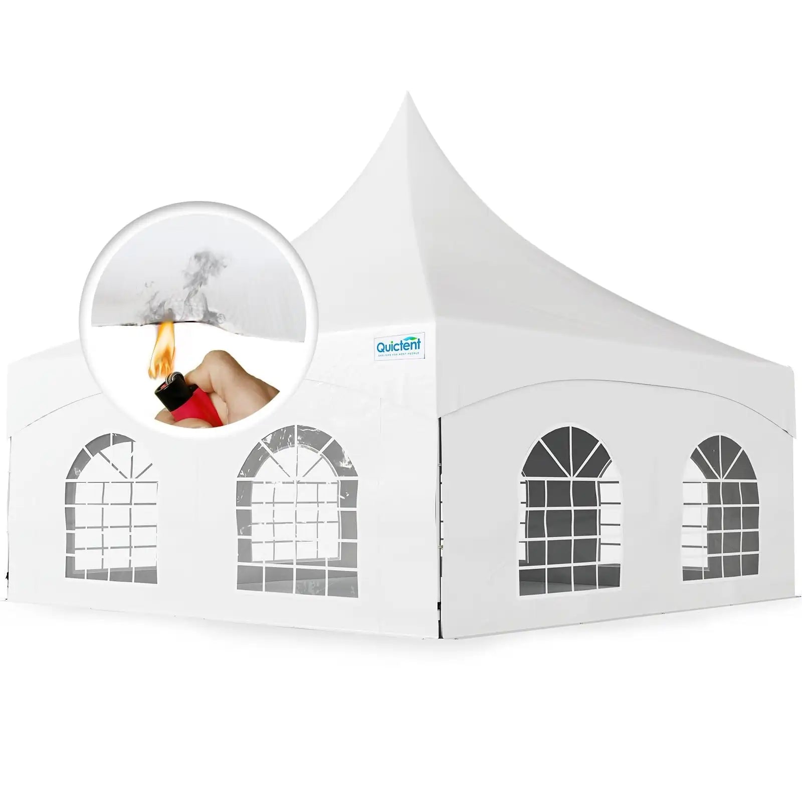 Quictent 20x20ft High Peak Frame Party Tent Fire Retardant with Sides#size_20'x20' with 4 sidewalls