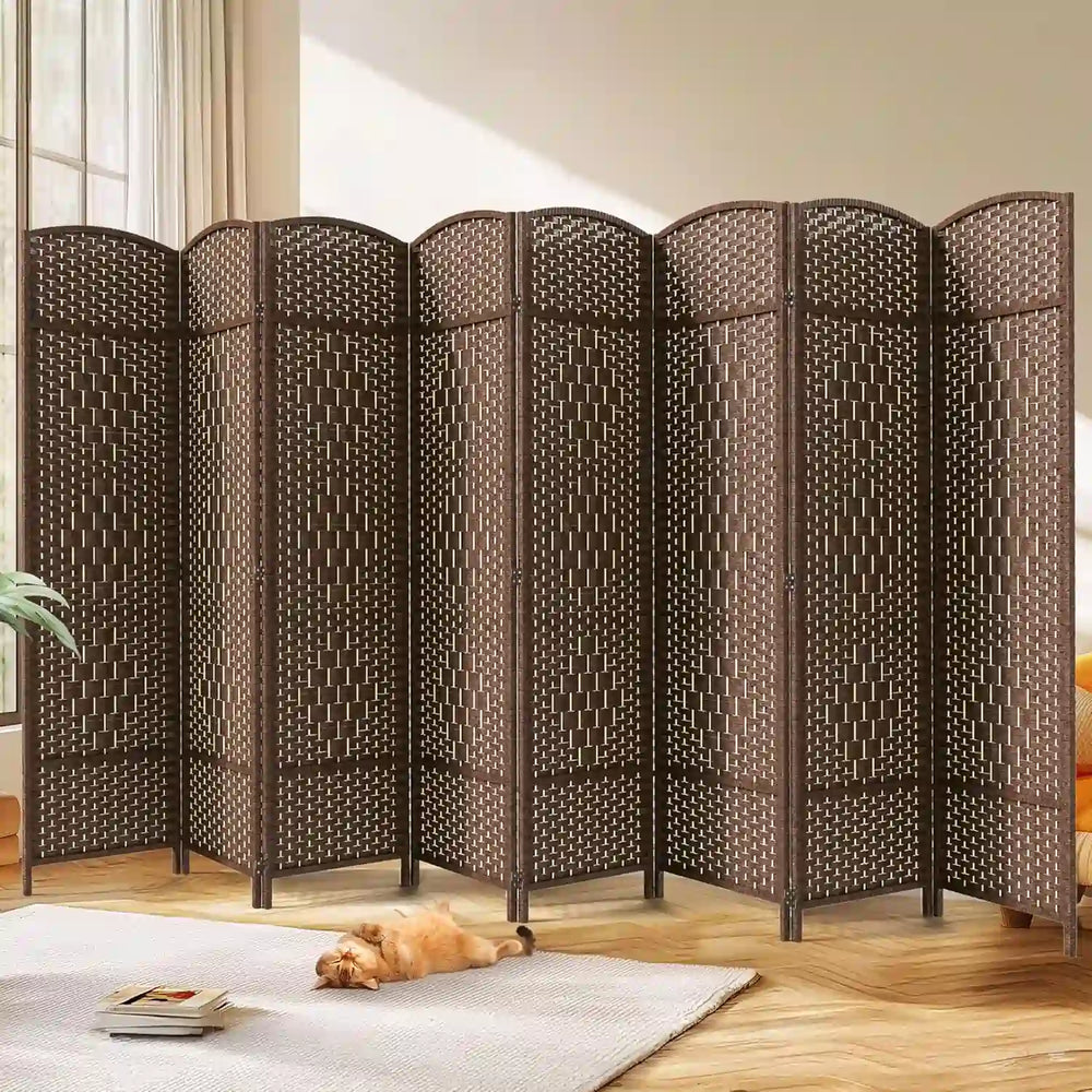 JOSTYLE 6FT Tall Extra Wide Double-Weave Privacy Screen（8 Panel ）
