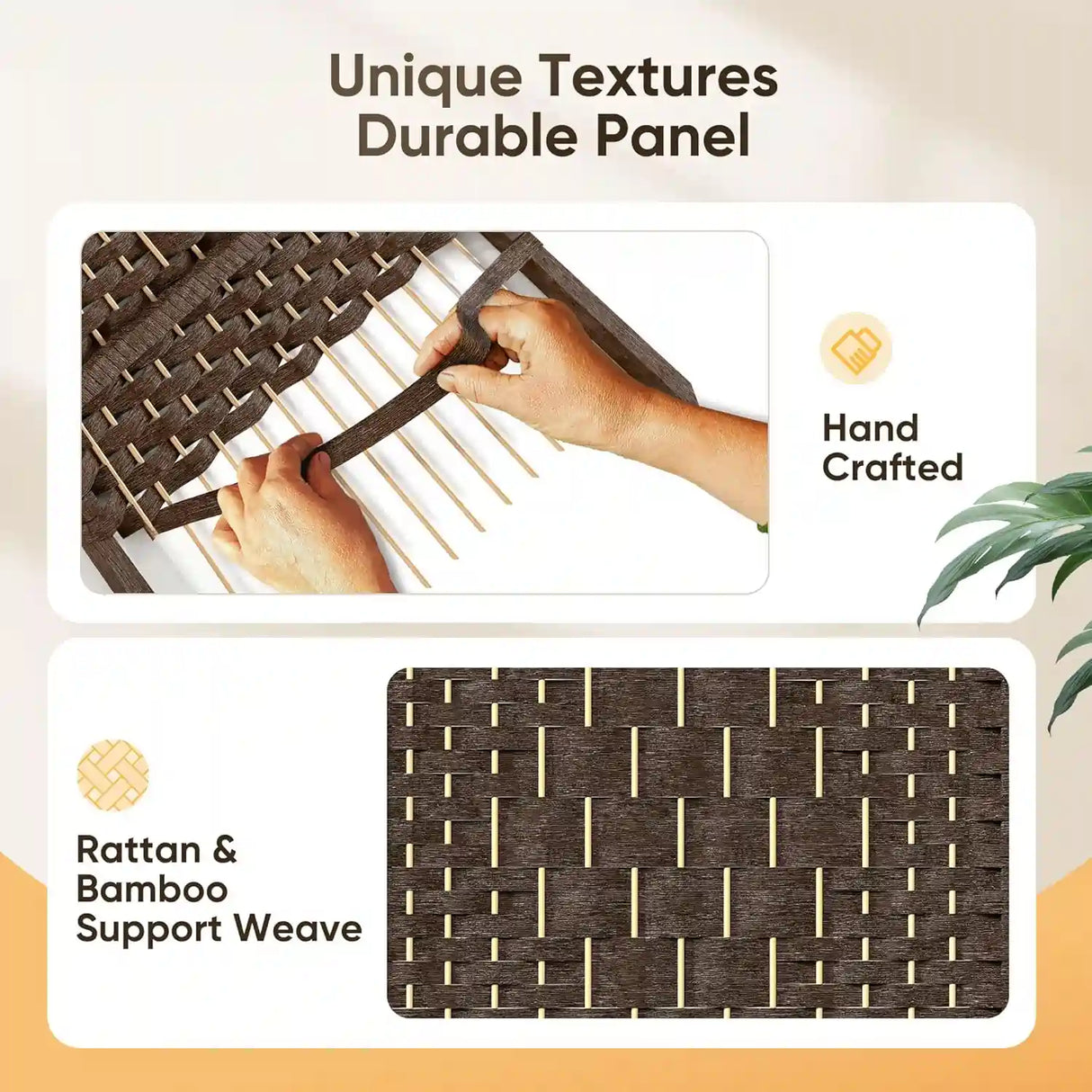 JOSTYLE 6FT Tall Extra Wide Double-Weave Privacy Screen（8 Panel ）