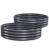KING BIRD 4x4x1ft Round Garden Bed (2-Pack) Dark Grey