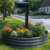 KING BIRD 4x4x1ft Round Garden Bed (2-Pack) Dark Grey