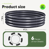 KING BIRD 4x4x1ft Round Garden Bed (2-Pack) Dark Grey