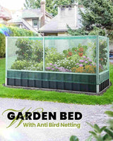 KING BIRD 68"x36"x35" Raised Garden Bed with Netting