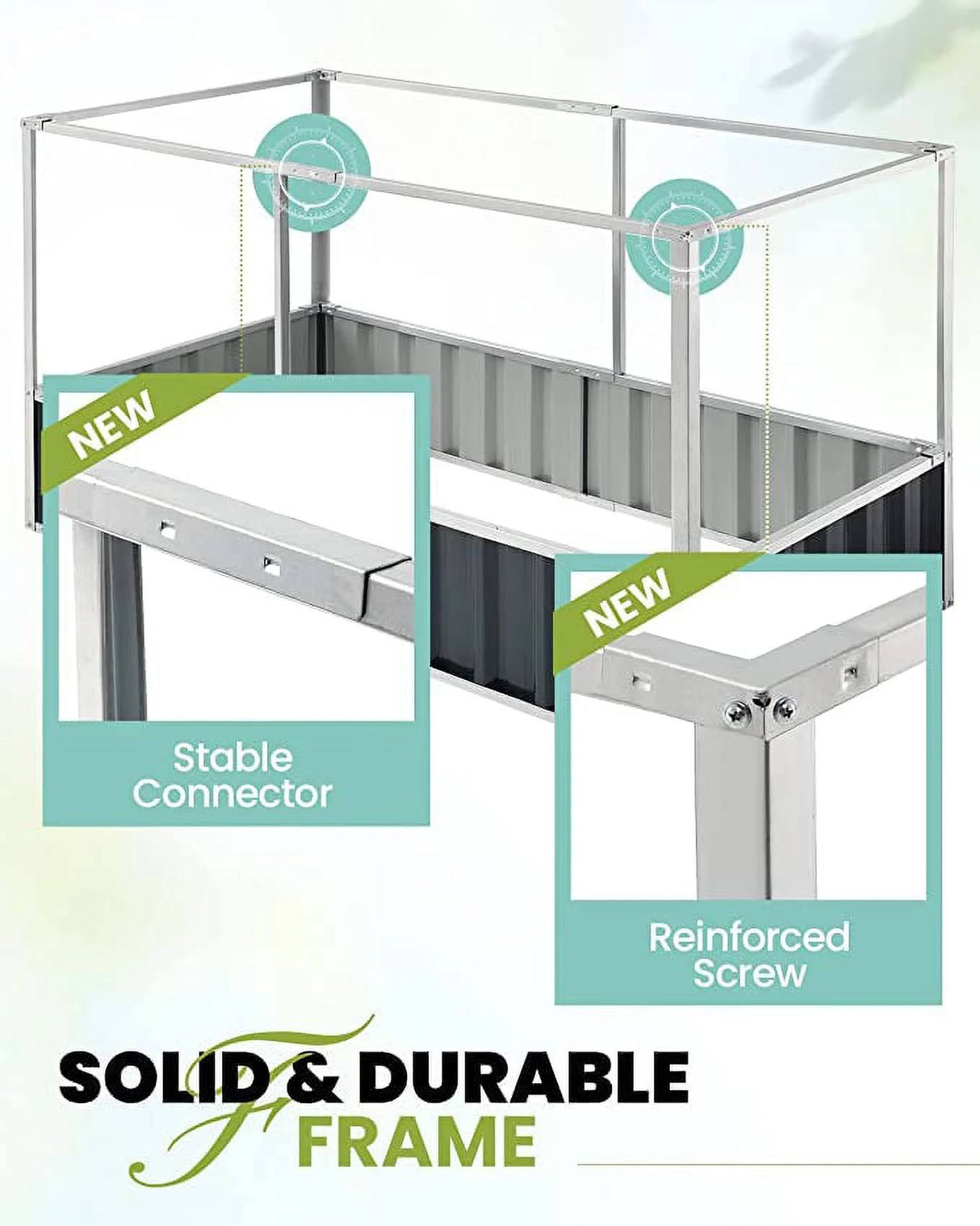 KING BIRD 68"x36"x35" Raised Garden Bed with Netting