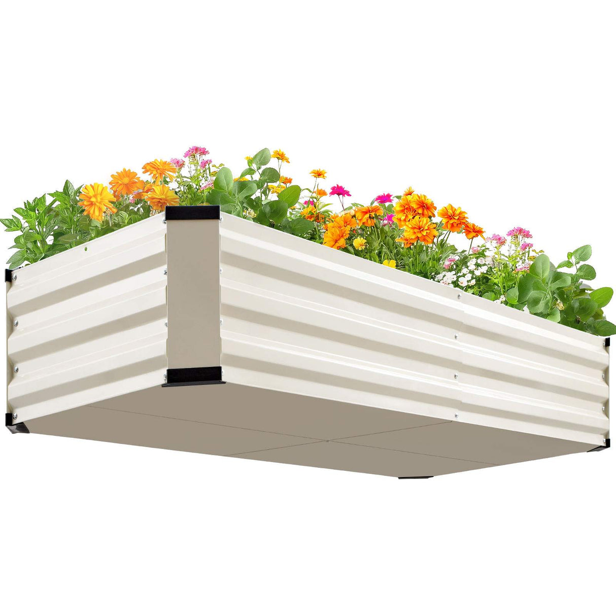 KING BIRD 6x2x1ft Raised Garden Bed with Bottom Closed Beige