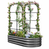 KING BIRD 6x3x1ft Raised Garden Bed with Arched Trellis