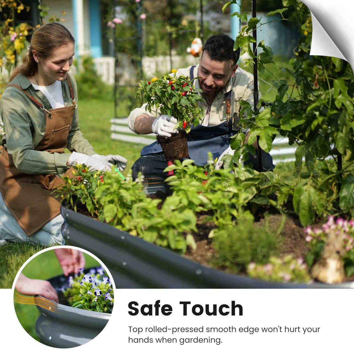 KING BIRD 6x3x1ft Raised Garden Bed with Arched Trellis