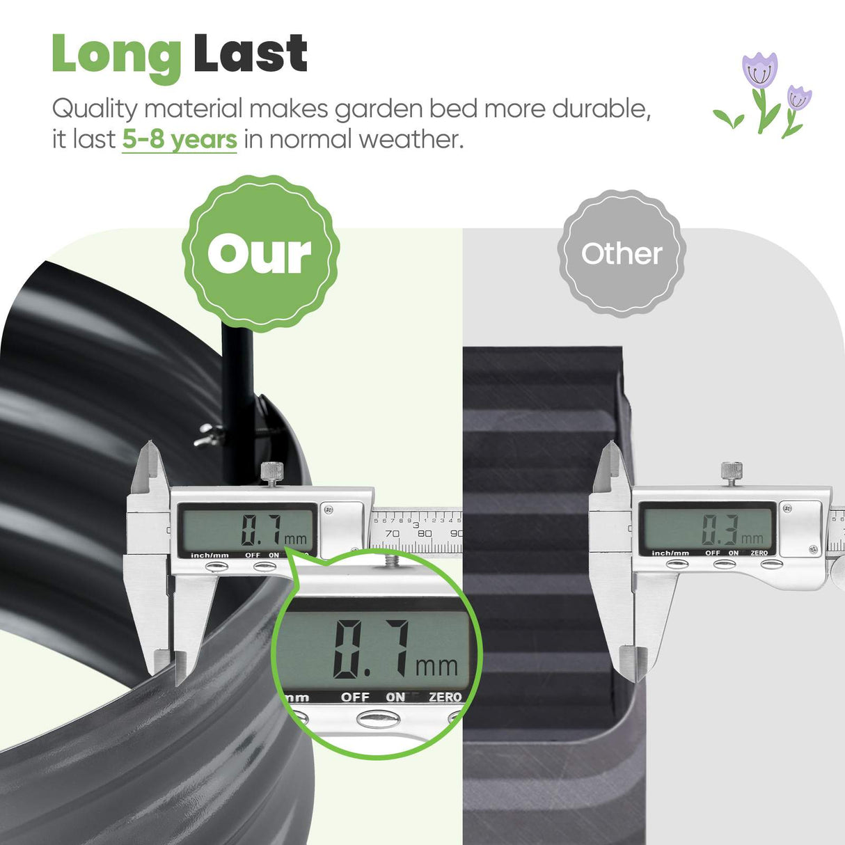 KING BIRD 8'x4'x1' Oval Galvanized Raised Garden Bed with Cover